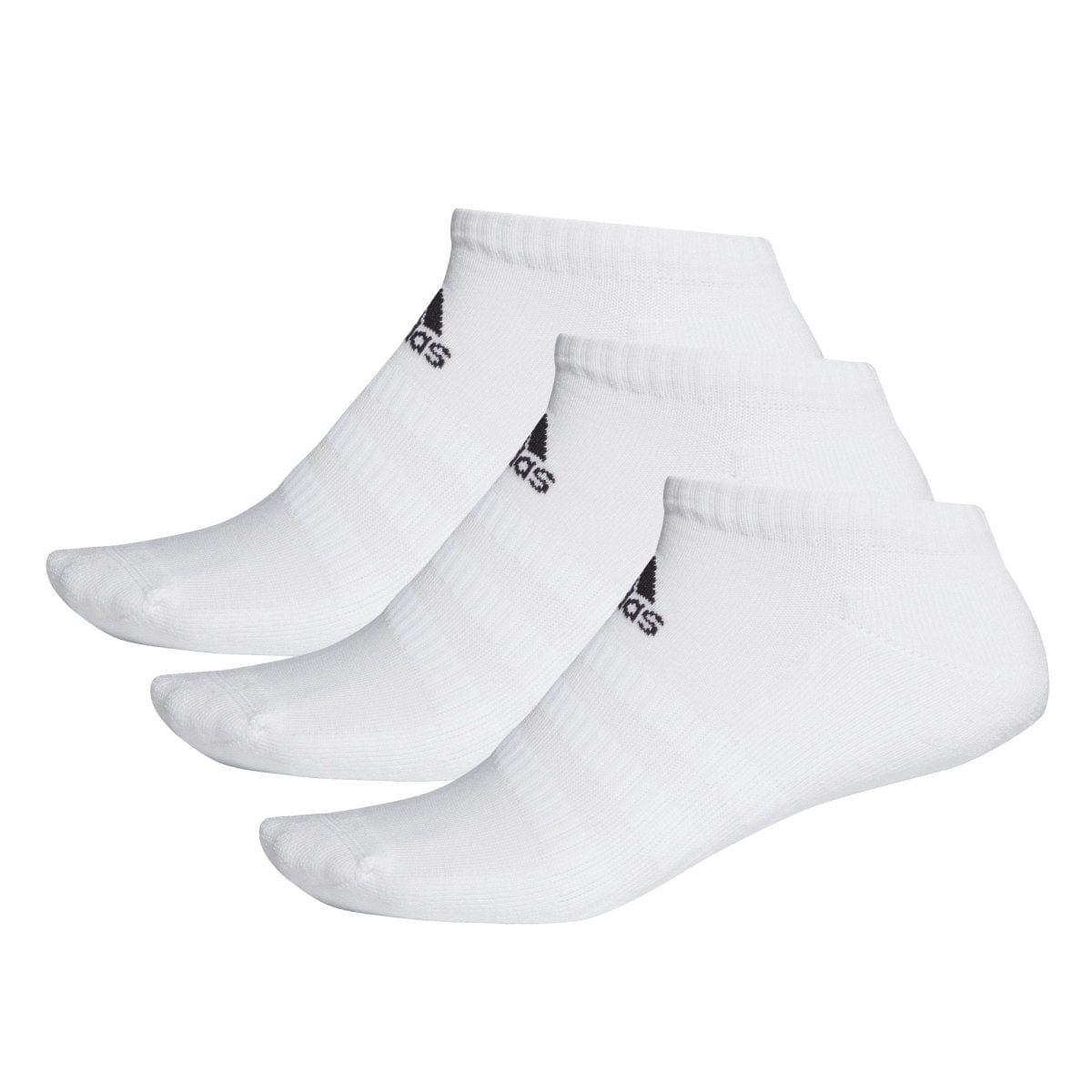 ADIDAS CUSHIONED LOW-CUT WHITE SOCKS (3 PAIRS)