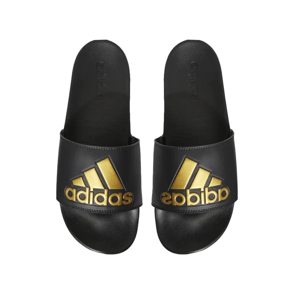 ADIDAS MEN'S ADILETTE COMFORT BLACK/GOLD SLIDES