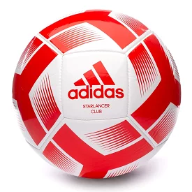 ADIDAS STARLANCER CLUB FOOTBALL WHITE/RED SOCCER BALL