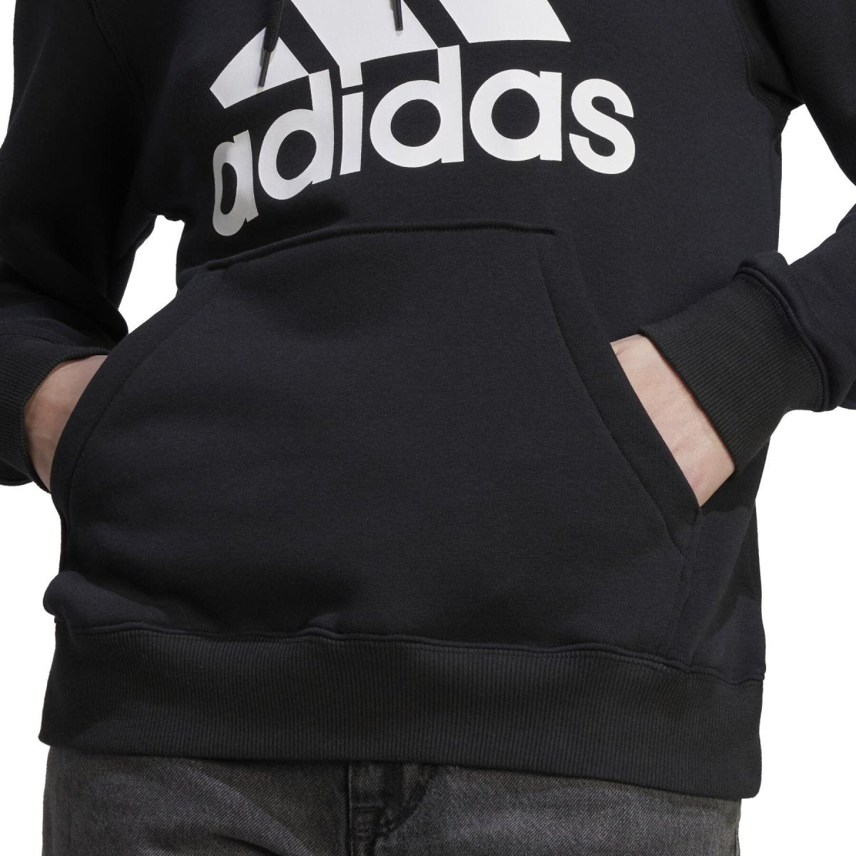 ADIDAS WOMEN'S BIG LOGO FLEECE HOOD BLACK