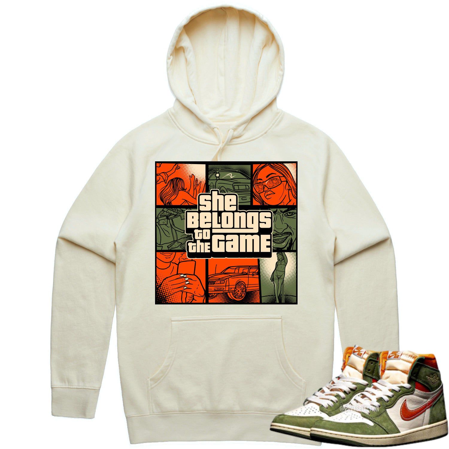 Jordan 1 Celadon 1s Hoodie to Match - CELADON BELONGS TO THE GAME