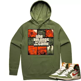 Jordan 1 Celadon 1s Hoodie to Match - CELADON BELONGS TO THE GAME