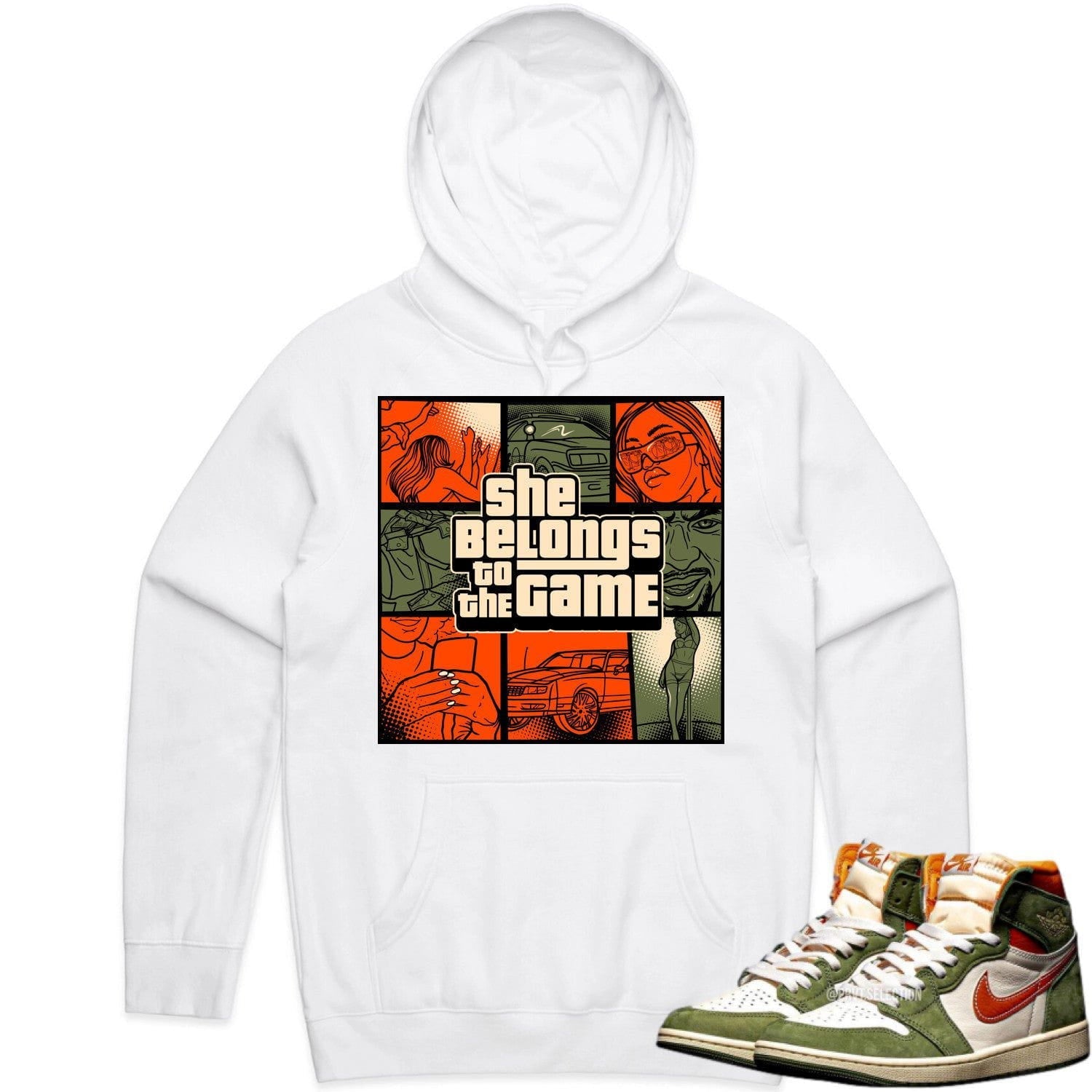 Jordan 1 Celadon 1s Hoodie to Match - CELADON BELONGS TO THE GAME