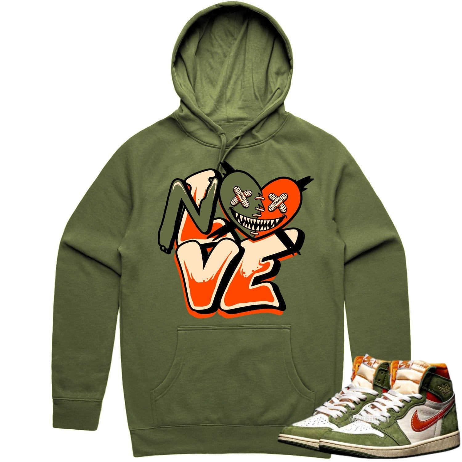 Jordan 1 Celadon 1s Hoodie to Match - CELADON NO LOVE BAWS