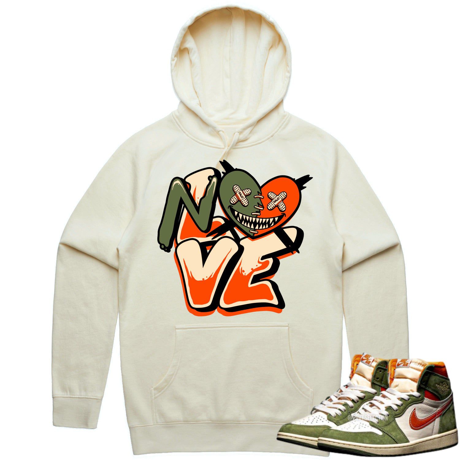 Jordan 1 Celadon 1s Hoodie to Match - CELADON NO LOVE BAWS