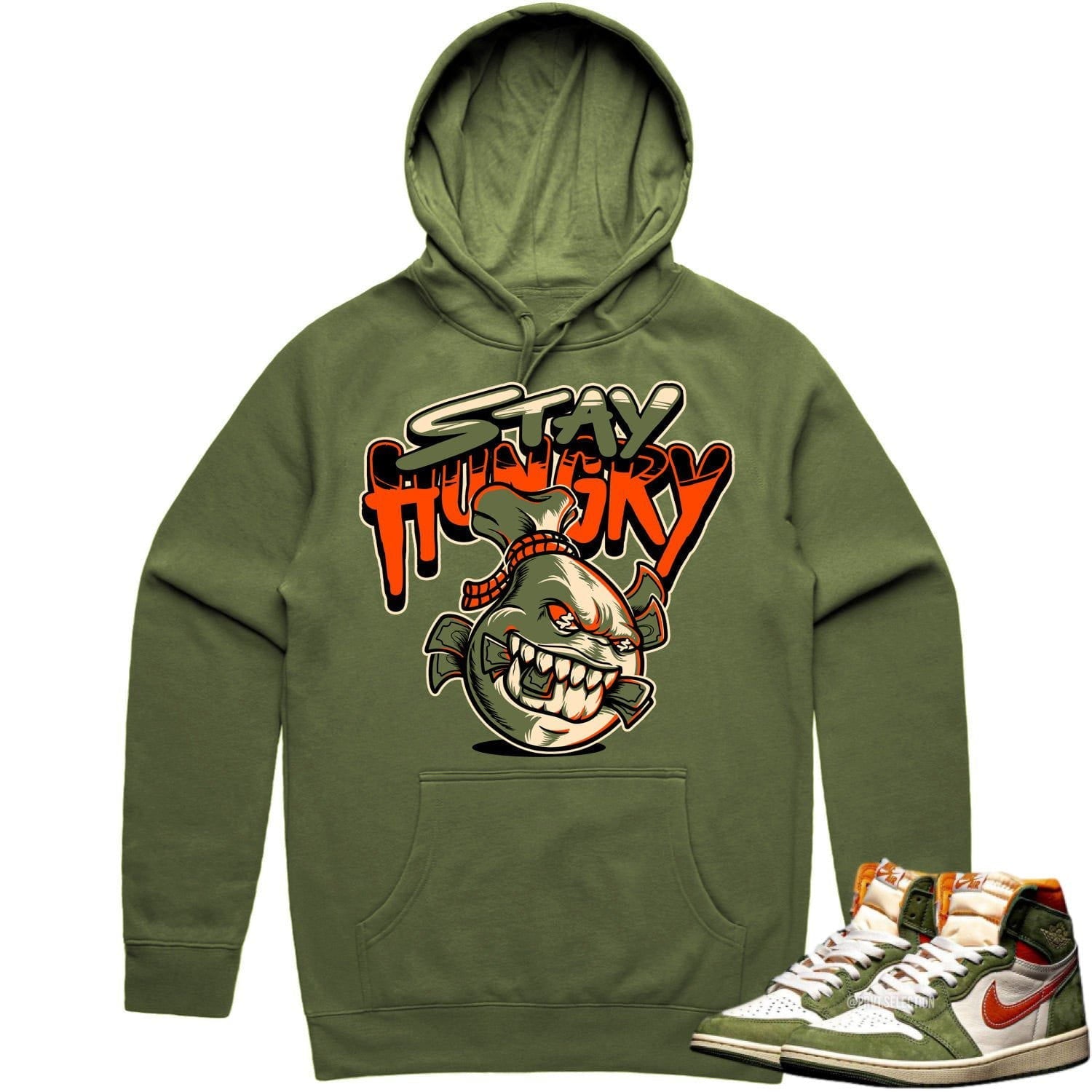 Jordan 1 Celadon 1s Hoodie to Match - CELADON STAY HUNGRY