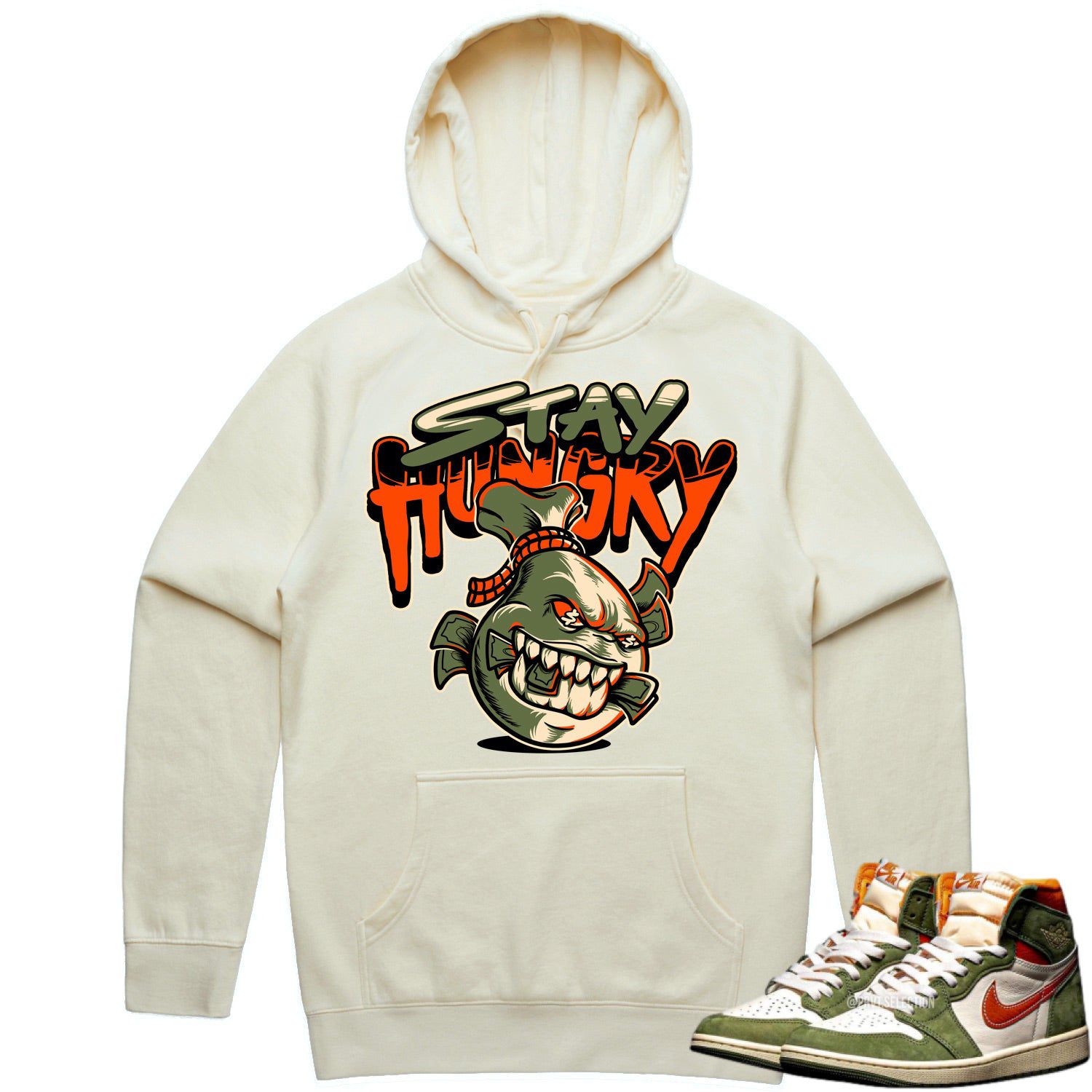 Jordan 1 Celadon 1s Hoodie to Match - CELADON STAY HUNGRY