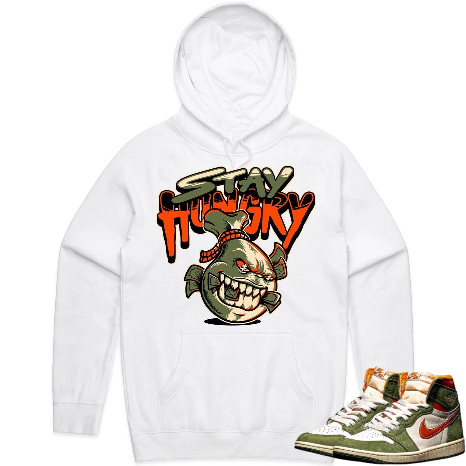 Jordan 1 Celadon 1s Hoodie to Match - CELADON STAY HUNGRY