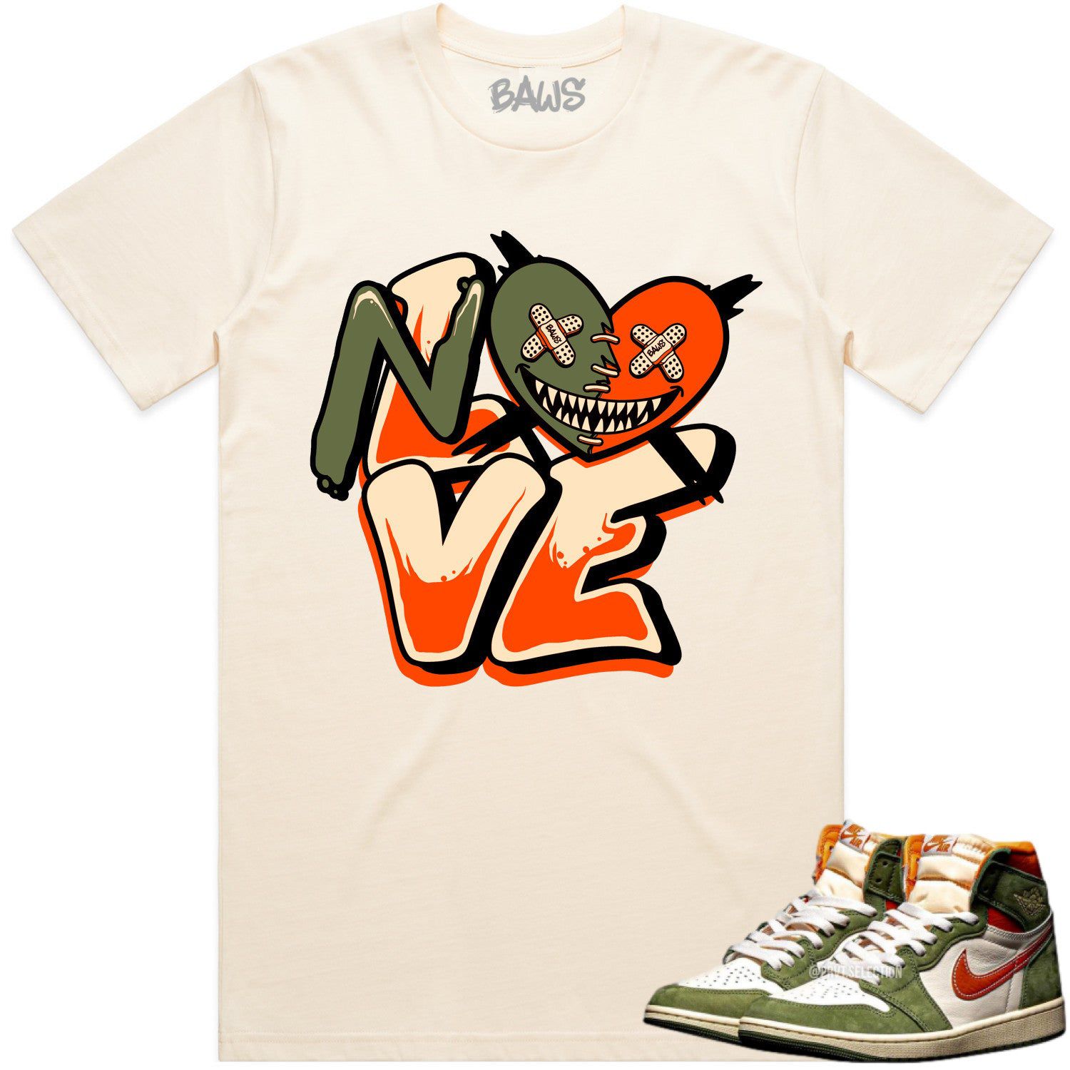 Jordan 1 Celadon 1s Shirt to Match - CELADON NO LOVE BAWS