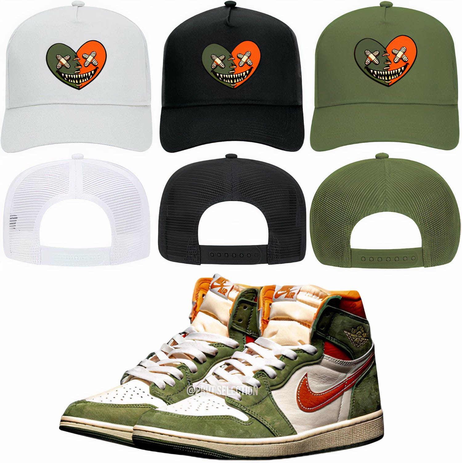 Jordan 1 Celadon 1s Trucker Hat to Match : CELADON HEART BAWS