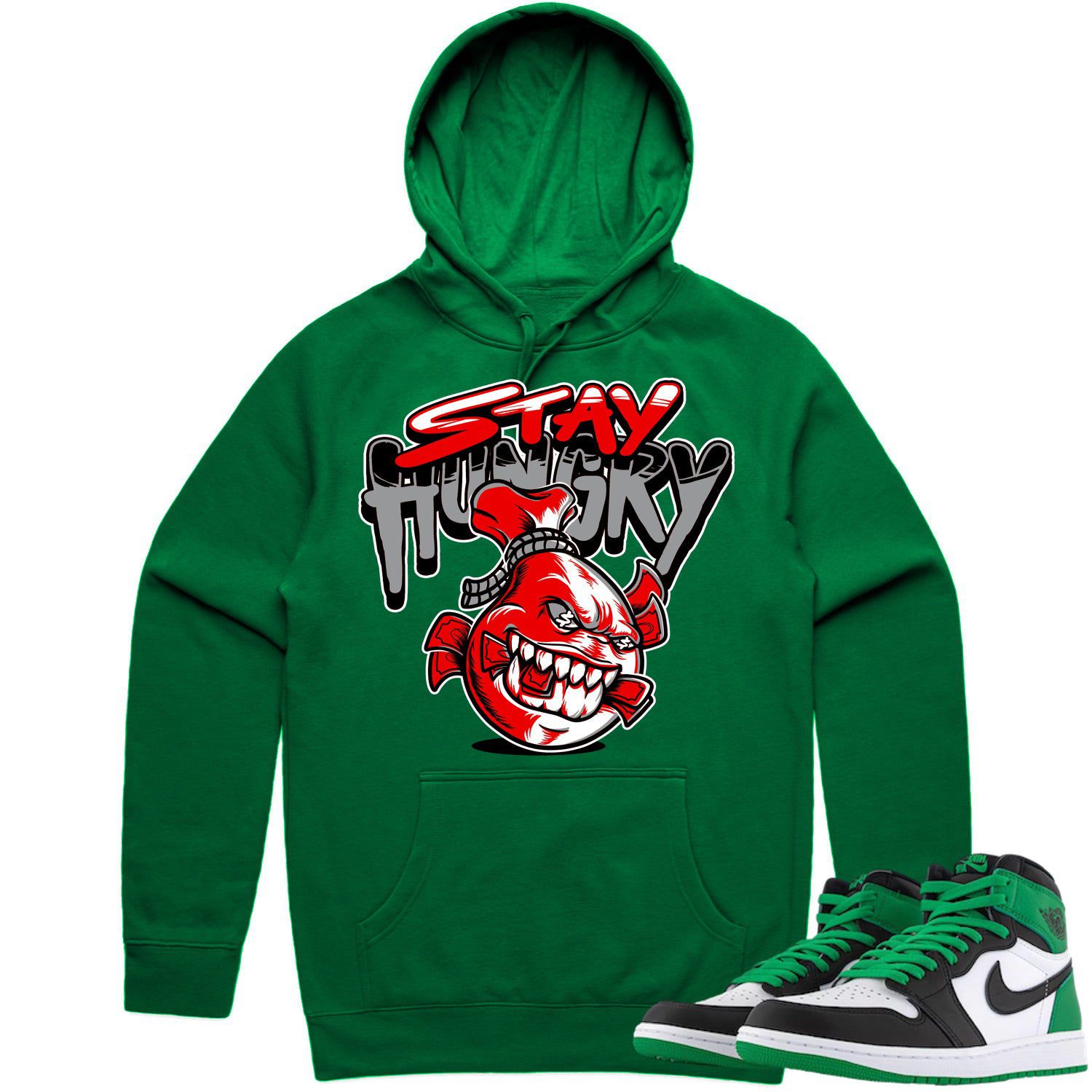 Jordan 1 Lucky Green 1s Hoodie to Match - RED STAY HUNGRY