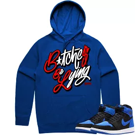 Jordan 1 Royal Suede 1s Hoodie to Match - RED BBL