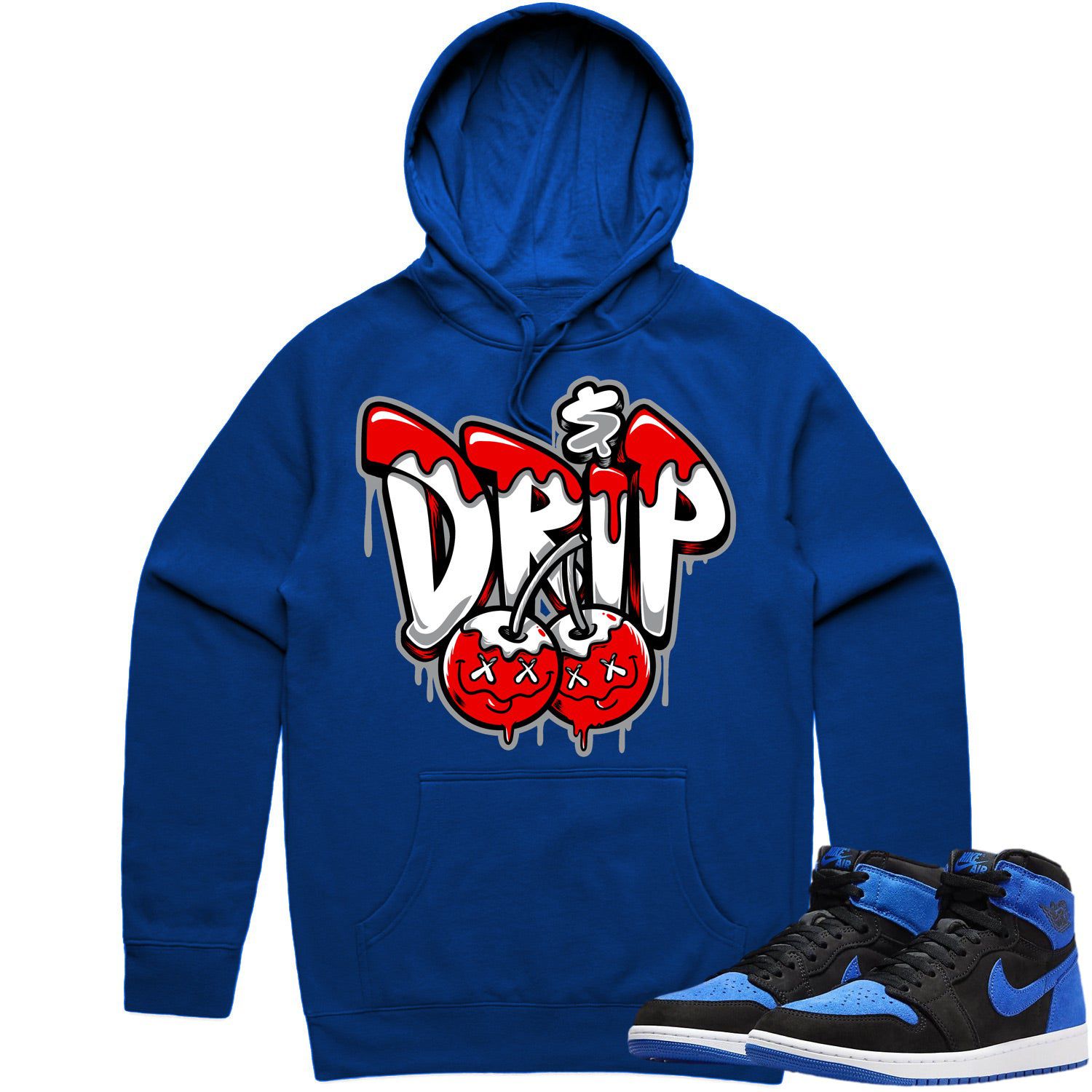 Jordan 1 Royal Suede 1s Hoodie to Match - RED MONEY DRIP