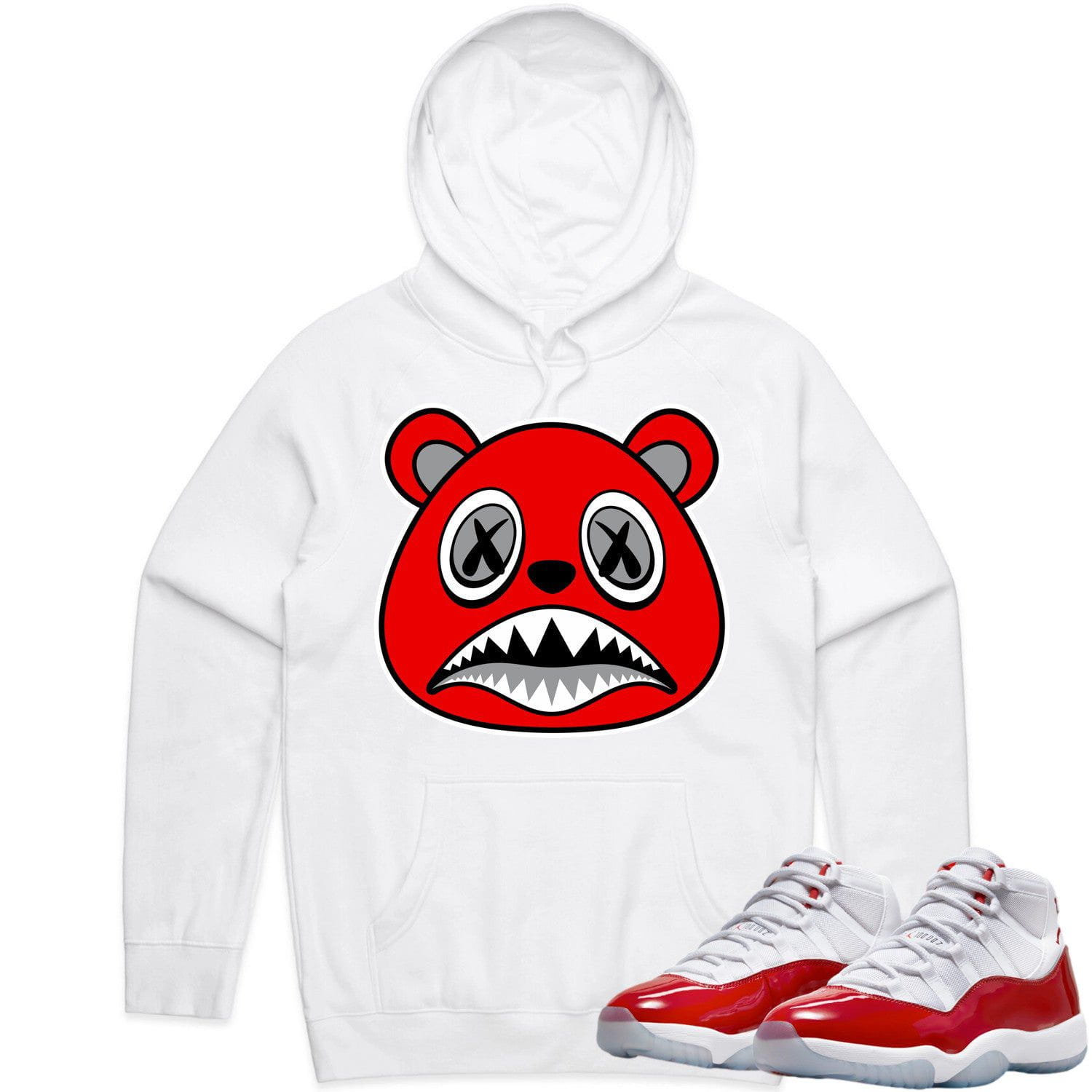 Jordan 11 Cherry 11s Hoodie to Match - ANGRY BAWS BEAR