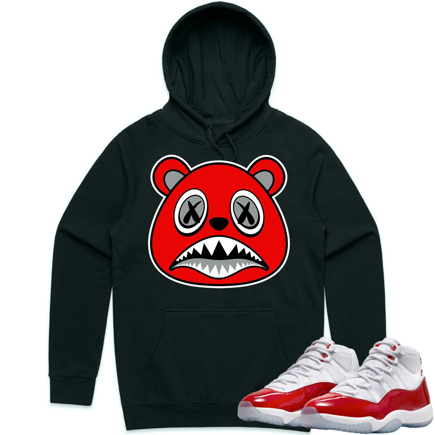 Jordan 11 Cherry 11s Hoodie to Match - ANGRY BAWS BEAR