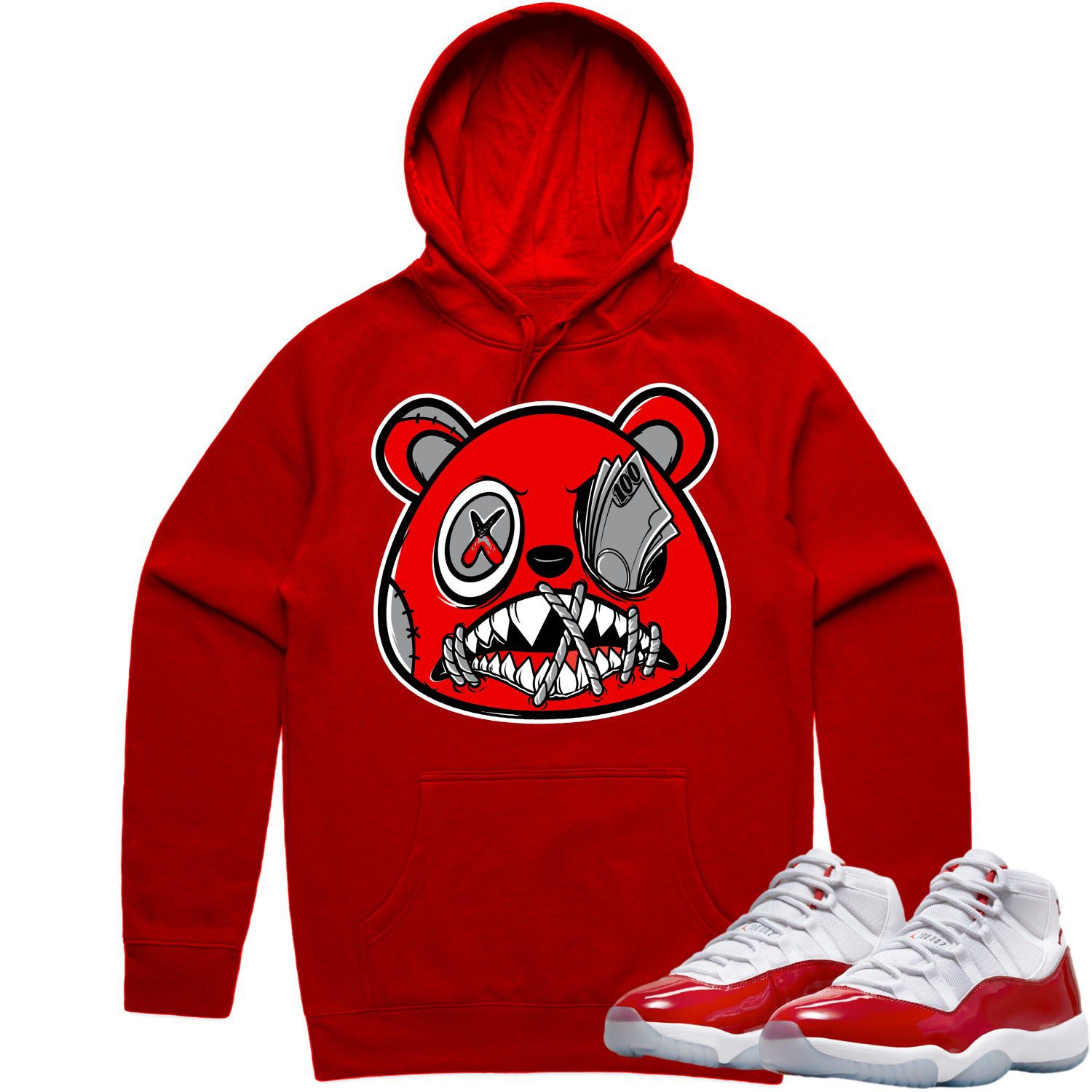 Jordan 11 Cherry 11s Hoodie to Match - ANGRY MONEY TALKS BAWS