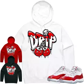 Jordan 11 Cherry 11s Hoodie to Match - RED MONEY DRIP