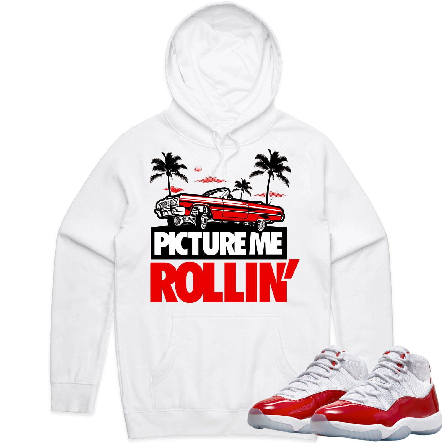 Jordan 11 Cherry 11s Hoodie to Match - RED PMR