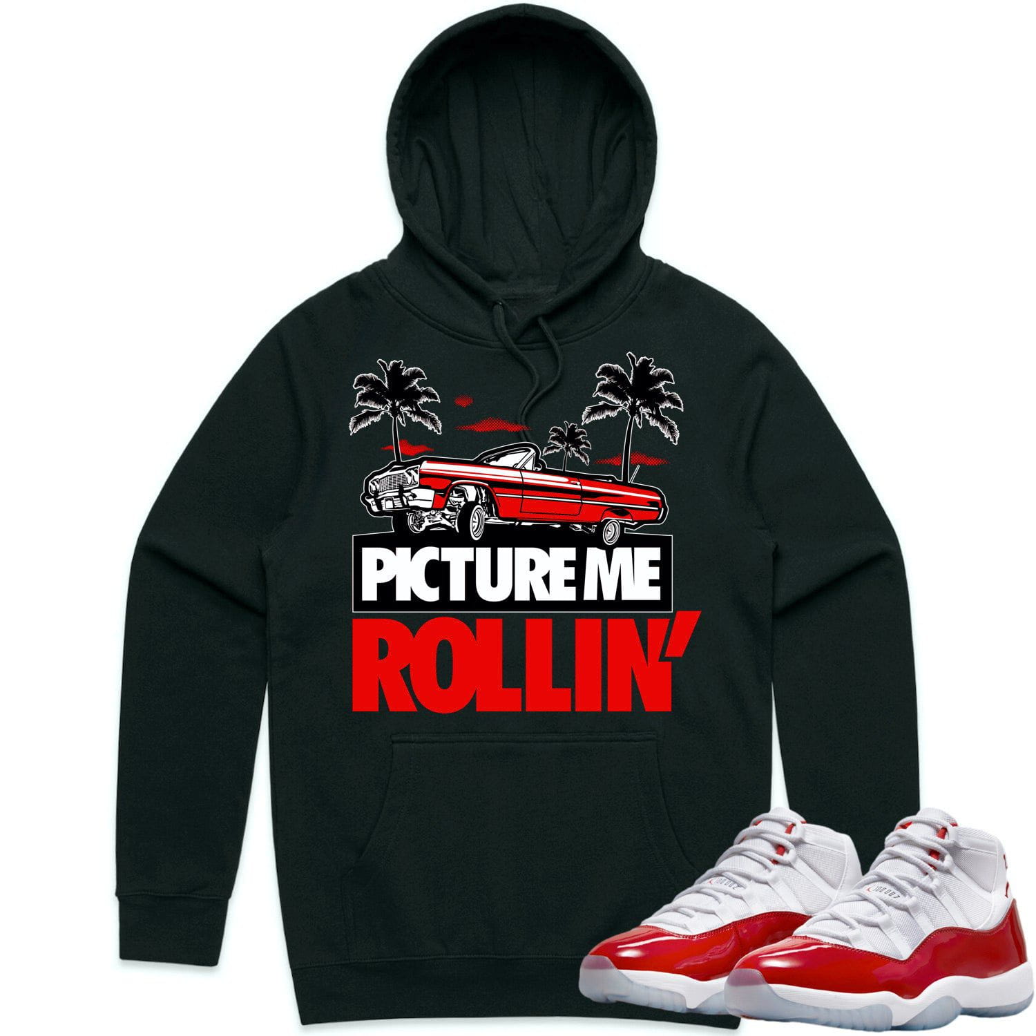 Jordan 11 Cherry 11s Hoodie to Match - RED PMR