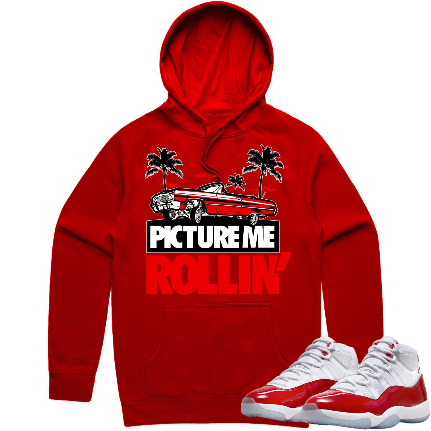 Jordan 11 Cherry 11s Hoodie to Match - RED PMR