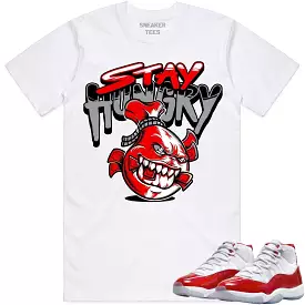 Jordan 11 Cherry 11s Shirt to Match - RED STAY HUNGRY