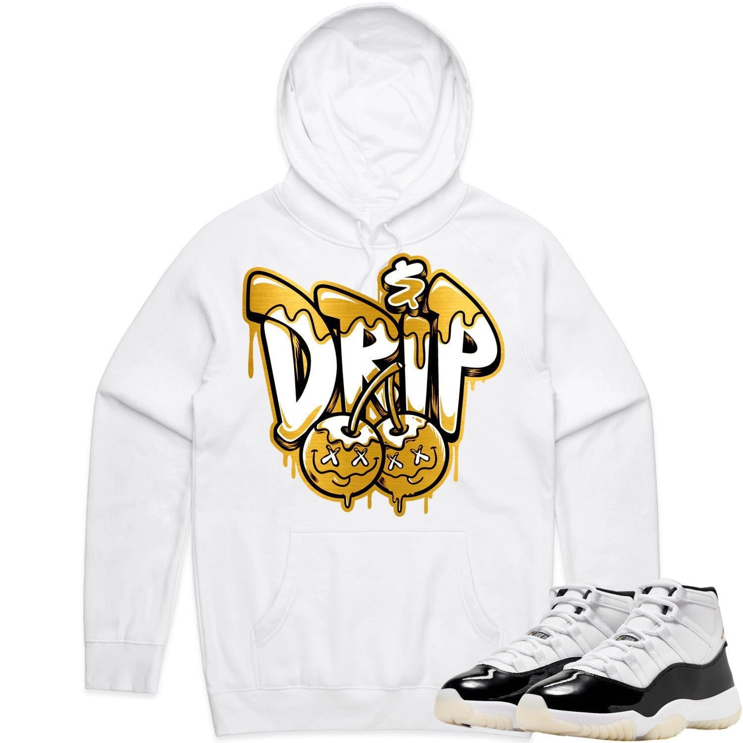 Jordan 11 Gratitude 11s Hoodie to Match - GOLD METALLIC MONEY DRIP