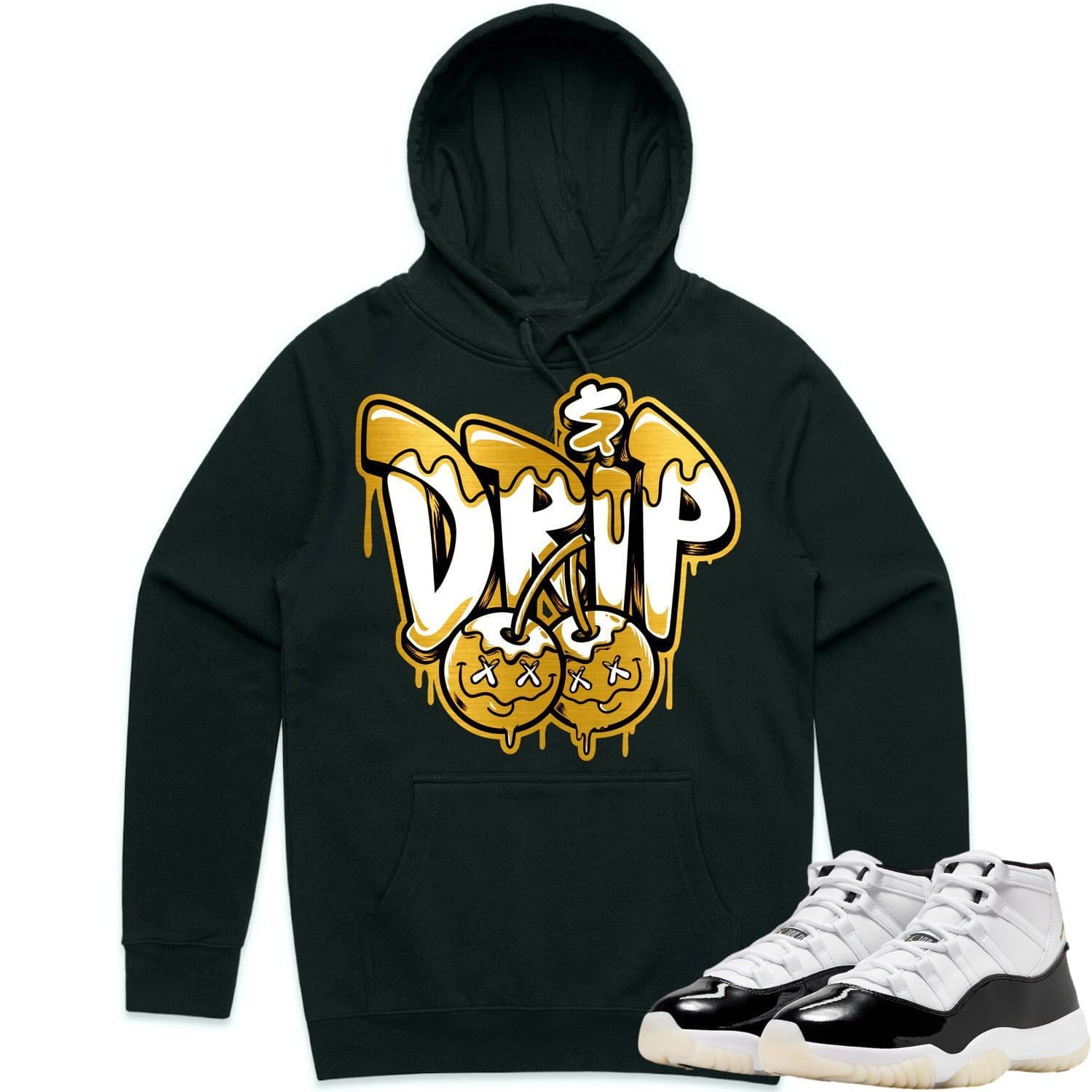 Jordan 11 Gratitude 11s Hoodie to Match - GOLD METALLIC MONEY DRIP