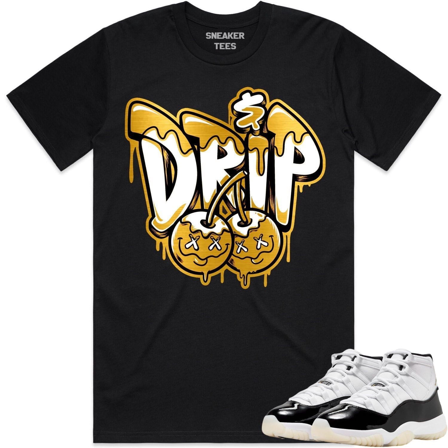 Jordan 11 Gratitude 11s Shirt to Match - GOLD METALLIC MONEY DRIP