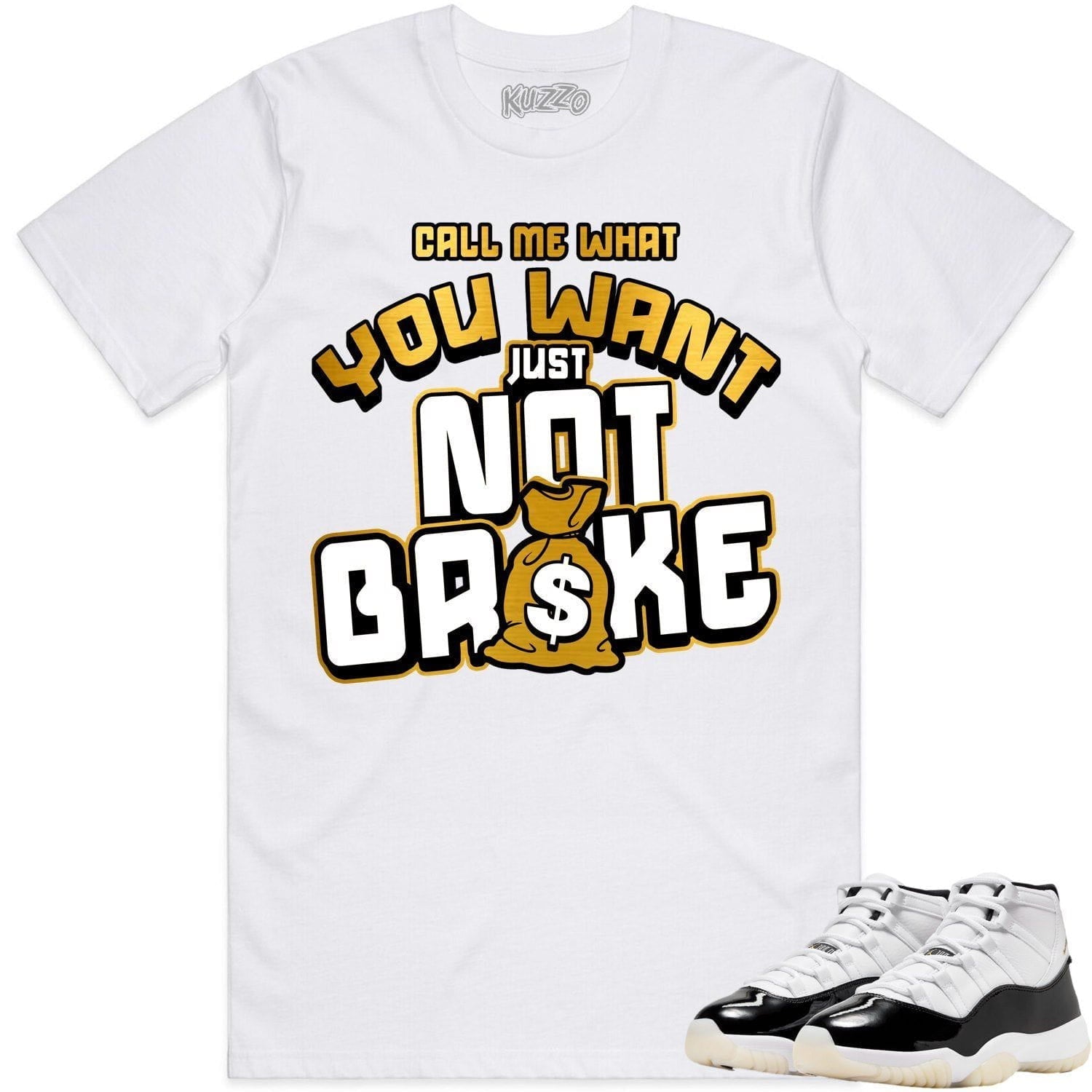 Jordan 11 Gratitude 11s Shirt to Match - GOLD METALLIC NOT BROKE