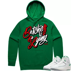 Jordan 2 Lucky Green 2s Hoodie to Match - RED BBL