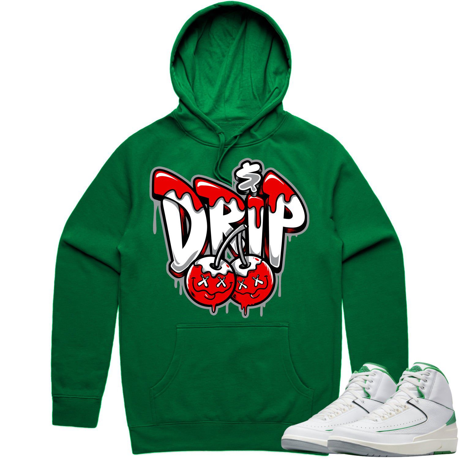 Jordan 2 Lucky Green 2s Hoodie to Match - RED MONEY DRIP