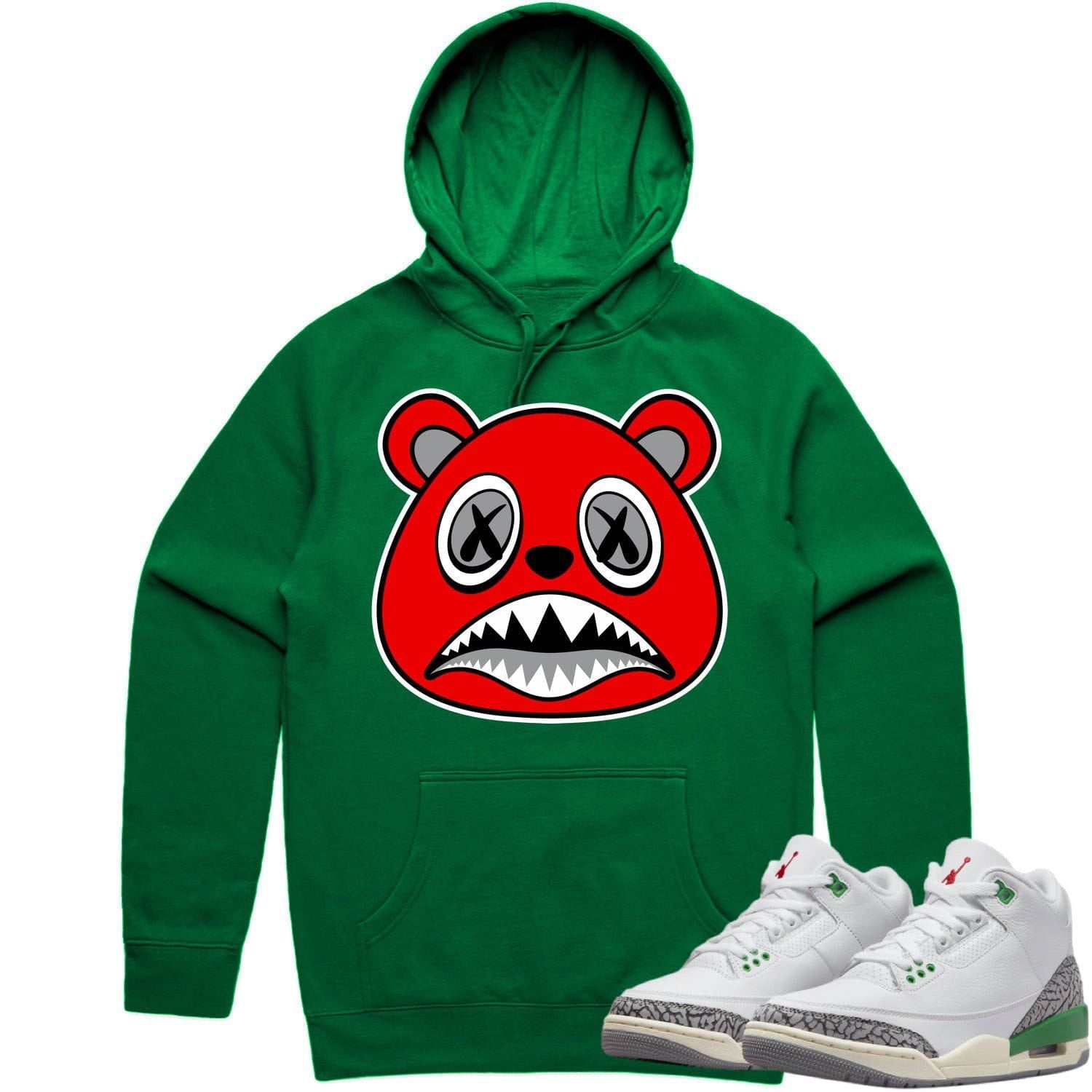 Jordan 3 Lucky Green 3s Hoodie to Match - ANGRY BAWS BEAR