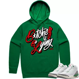 Jordan 3 Lucky Green 3s Hoodie to Match - RED BBL