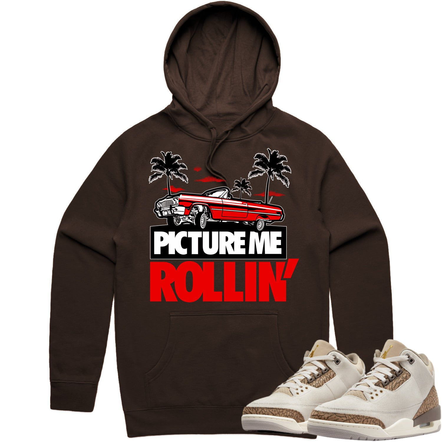 Jordan 3 Palomino 3s Hoodie to Match - RED PMR