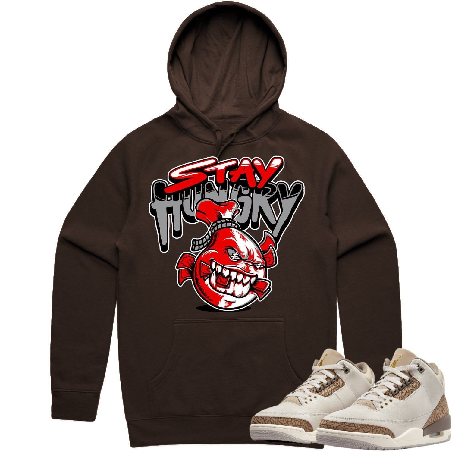 Jordan 3 Palomino 3s Hoodie to Match - RED STAY HUNGRY