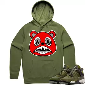 Jordan 4 Craft Olive 4s Hoodie to Match - ANGRY BAWS BEAR