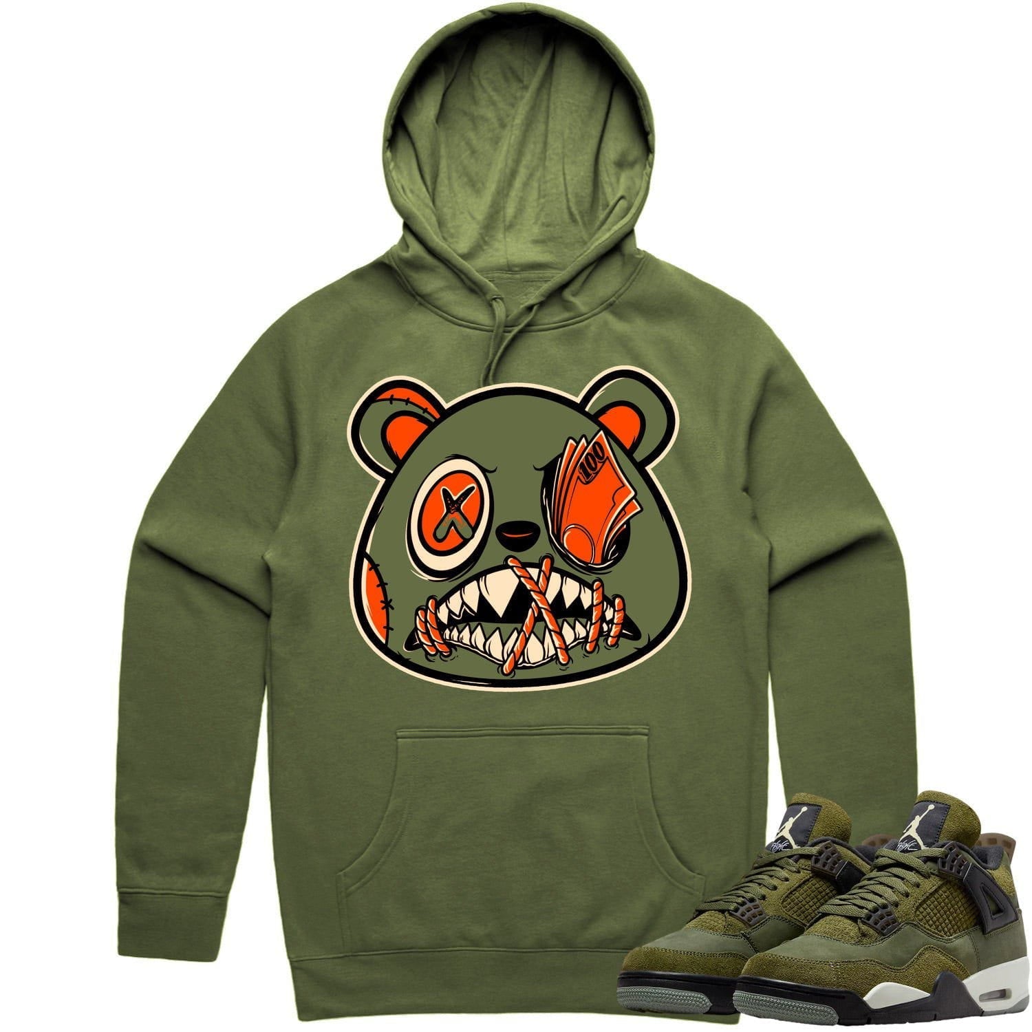 Jordan 4 Craft Olive 4s Hoodie to Match - CELADON MONEY TALKS BAWS