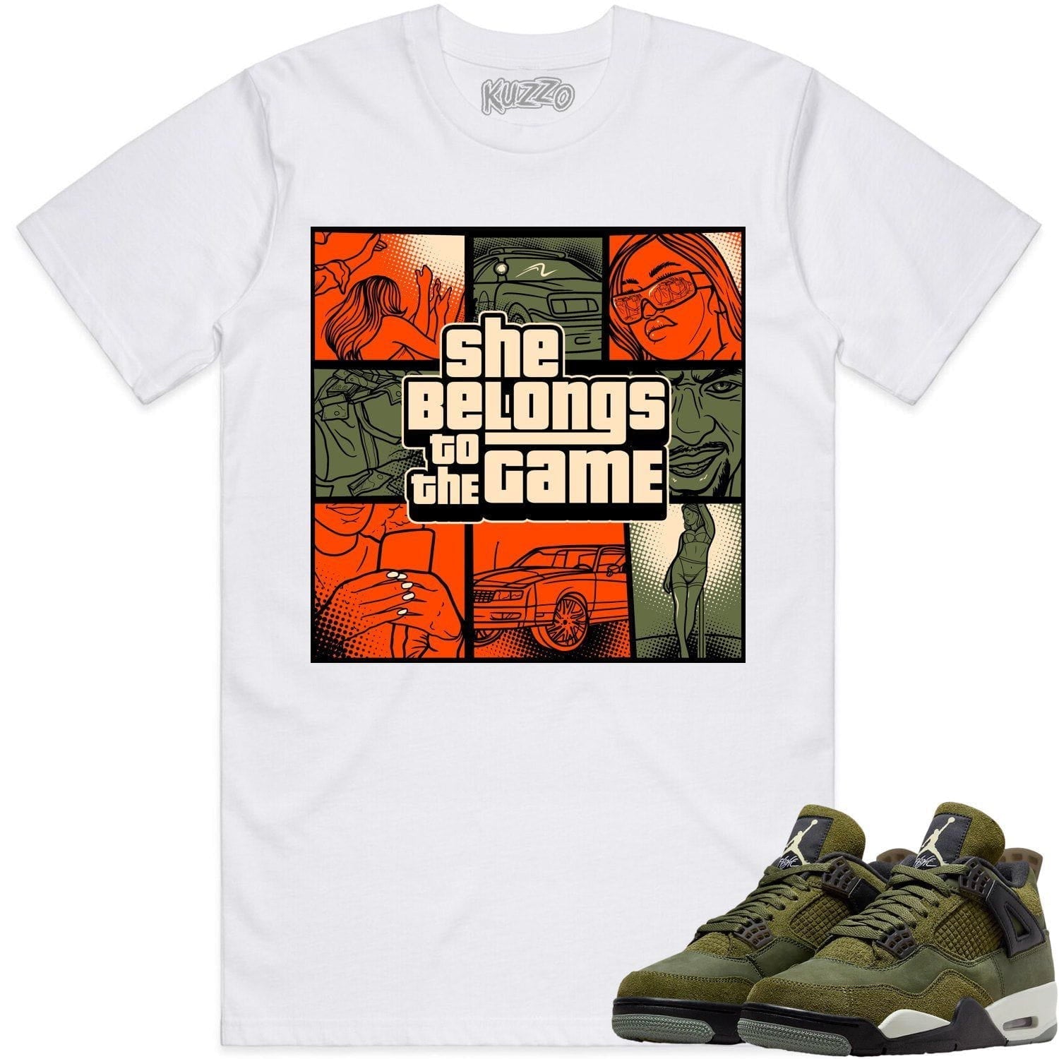 Jordan 4 Craft Olive 4s Shirt to Match - CELADON BELONGS TO THE GAME