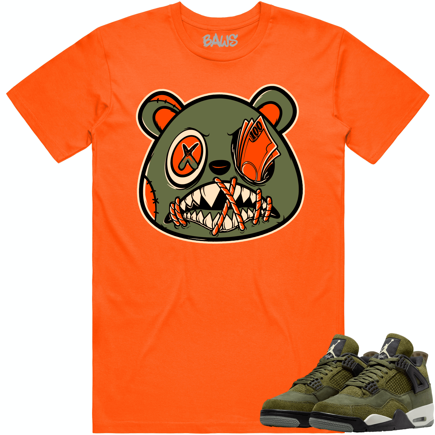 Jordan 4 Craft Olive 4s Shirt to Match - CELADON MONEY TALKS BAWS