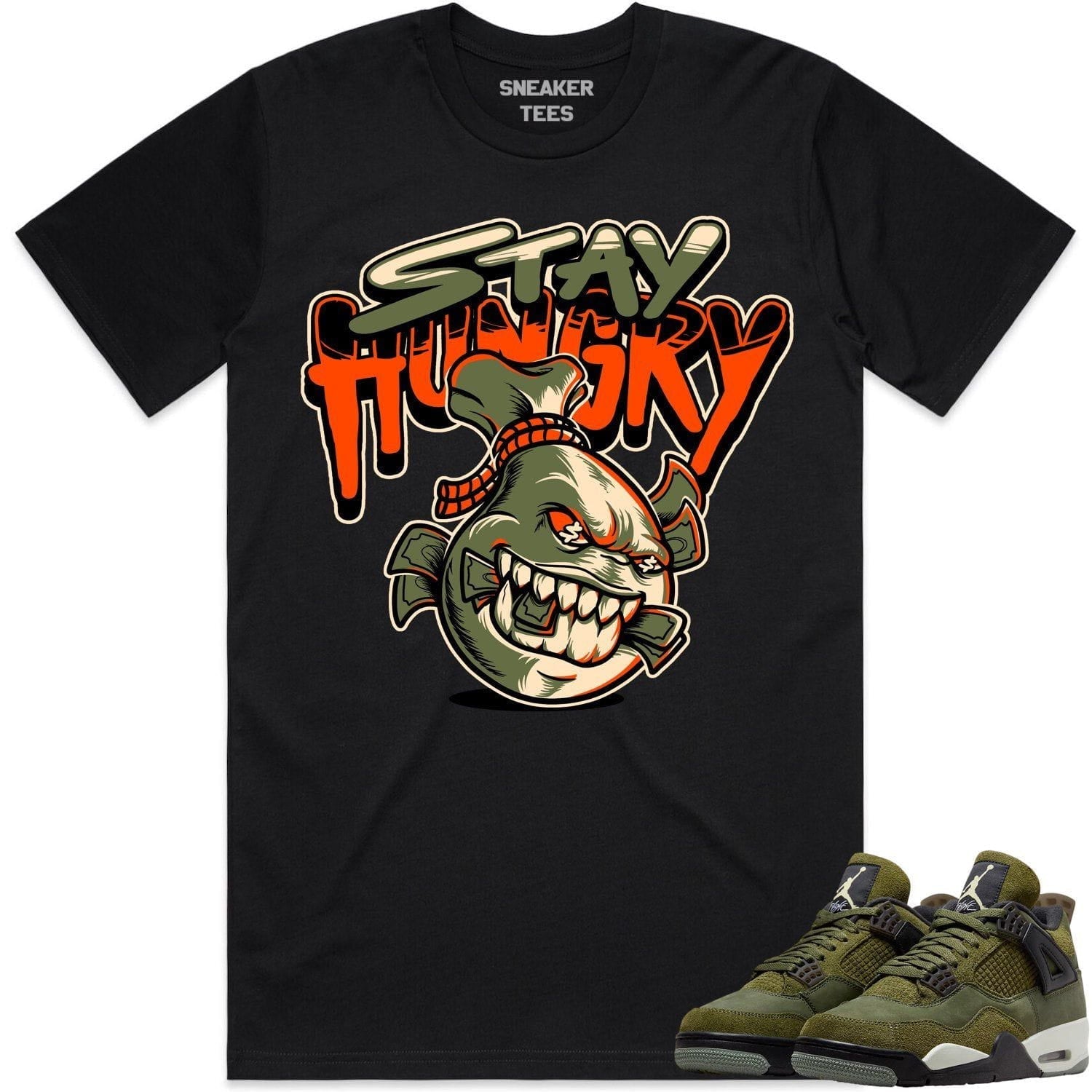 Jordan 4 Craft Olive 4s Shirt to Match - CELADON STAY HUNGRY