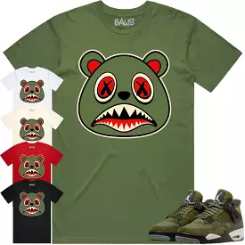 Jordan 4 Craft Olive 4s Shirt to Match - OLIVE BAWS BEAR