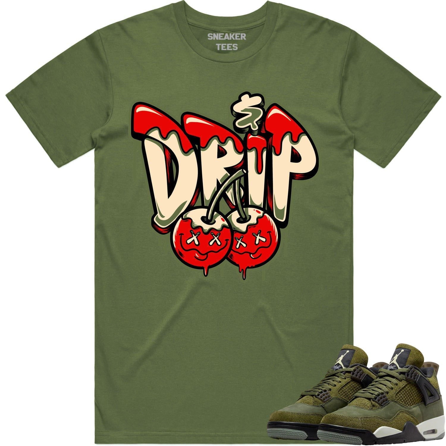 Jordan 4 Craft Olive 4s Shirt to Match - OLIVE MONEY DRIP