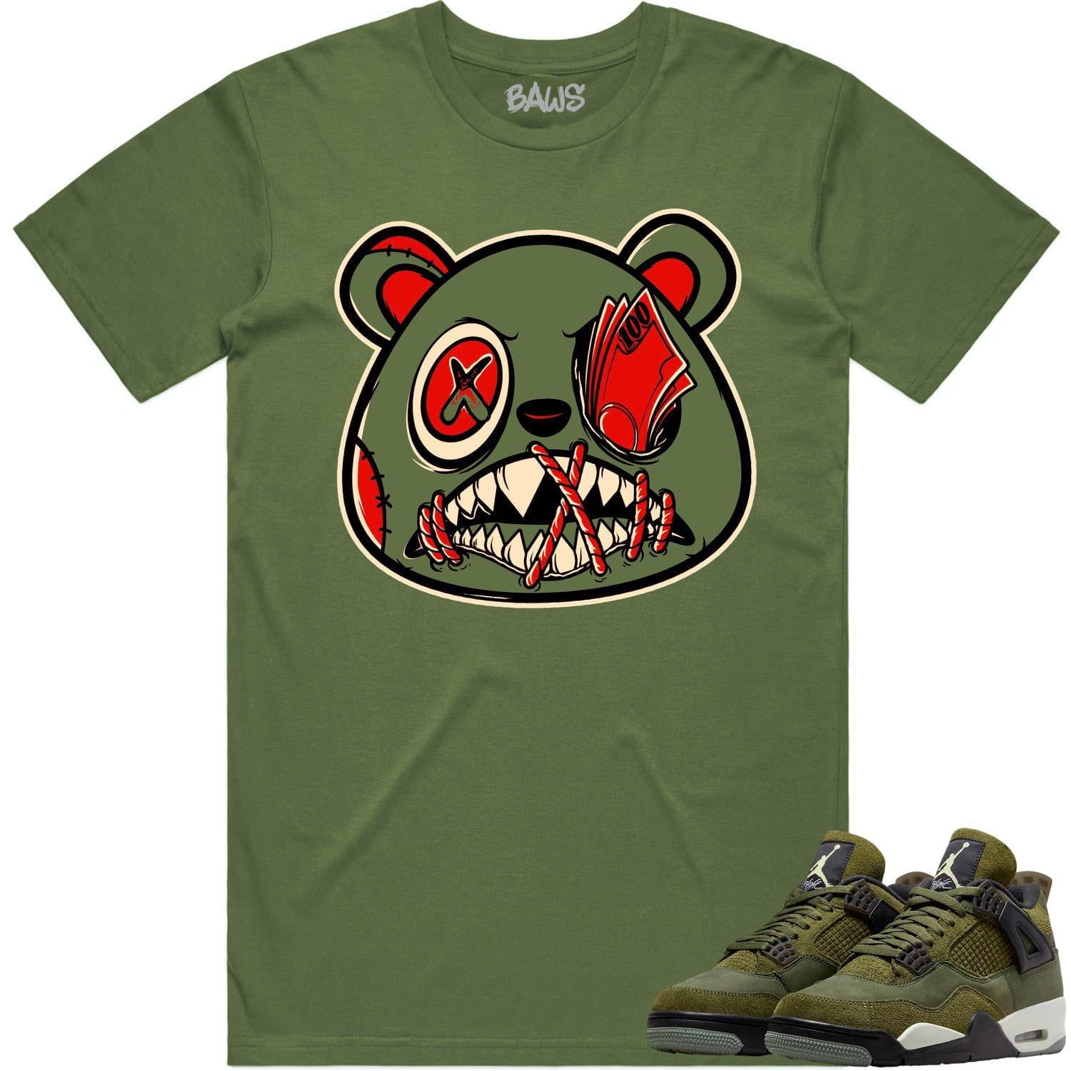 Jordan 4 Craft Olive 4s Shirt to Match - OLIVE MONEY TALKS BAWS