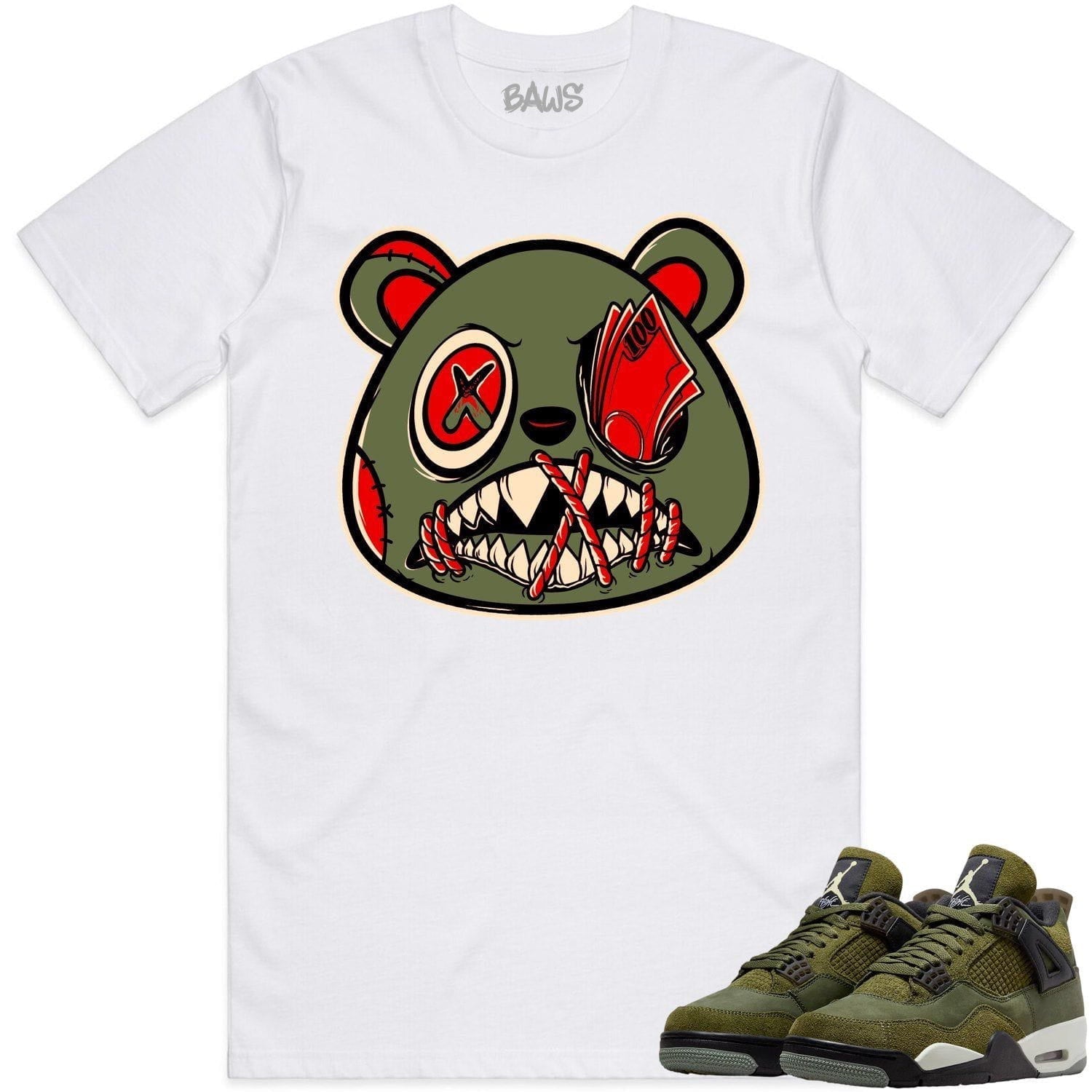 Jordan 4 Craft Olive 4s Shirt to Match - OLIVE MONEY TALKS BAWS