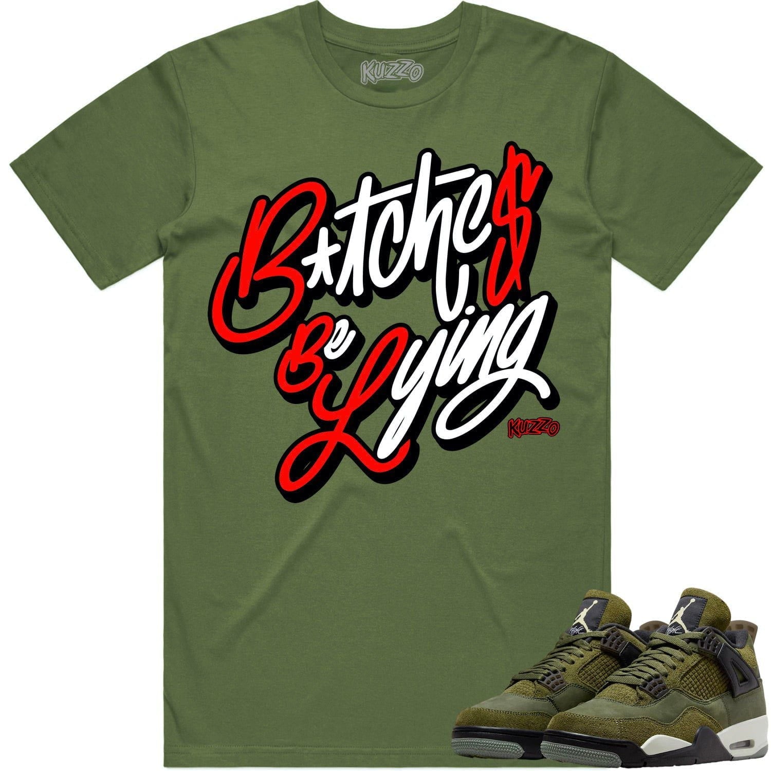 Jordan 4 Craft Olive 4s Shirt to Match - RED BBL