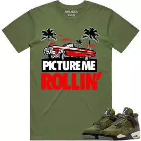 Jordan 4 Craft Olive 4s Shirt to Match - RED PMR