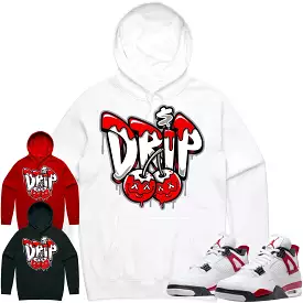 Jordan 4 Red Cement 4s Hoodie to Match - RED MONEY DRIP