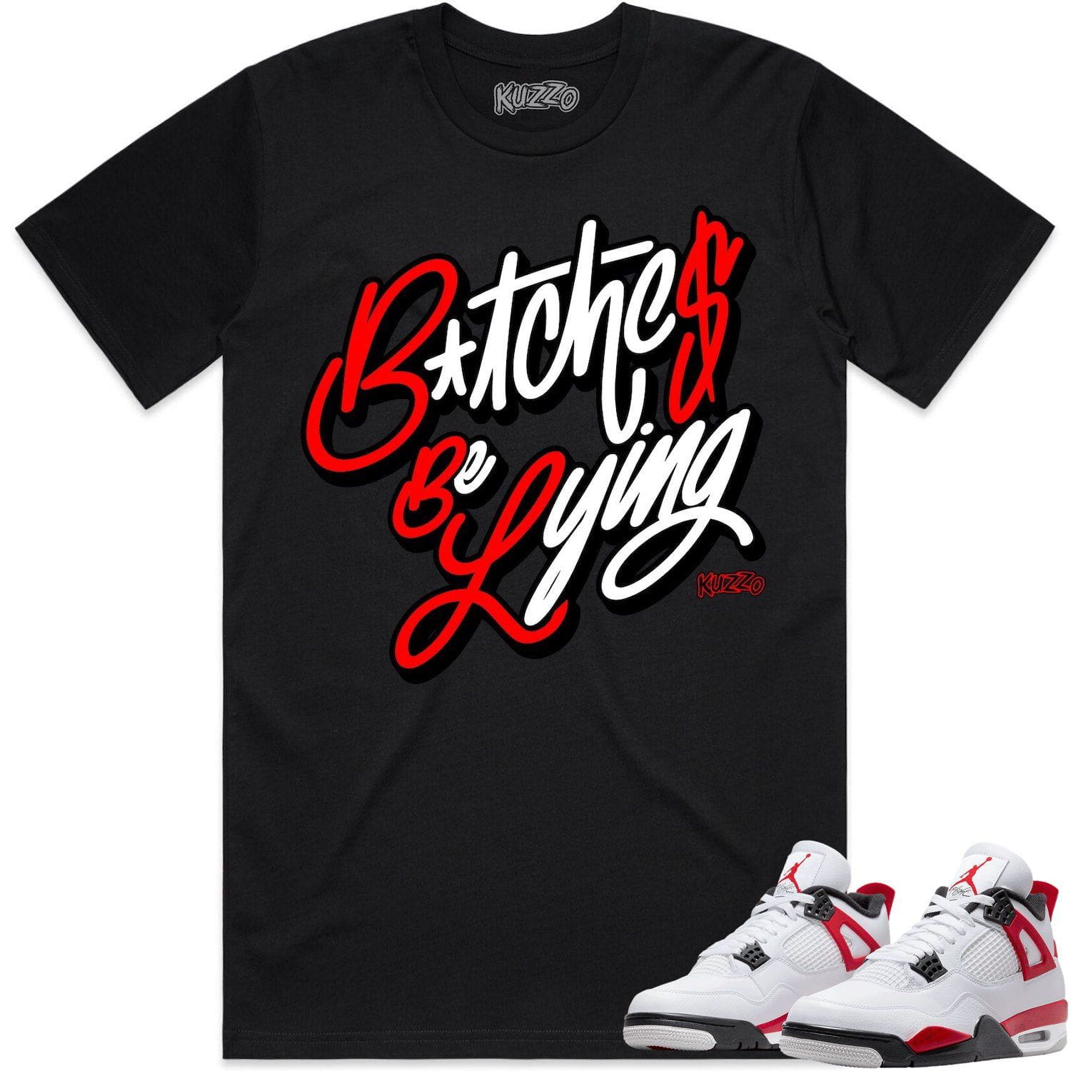 Jordan 4 Red Cement 4s Shirt to Match - RED BBL