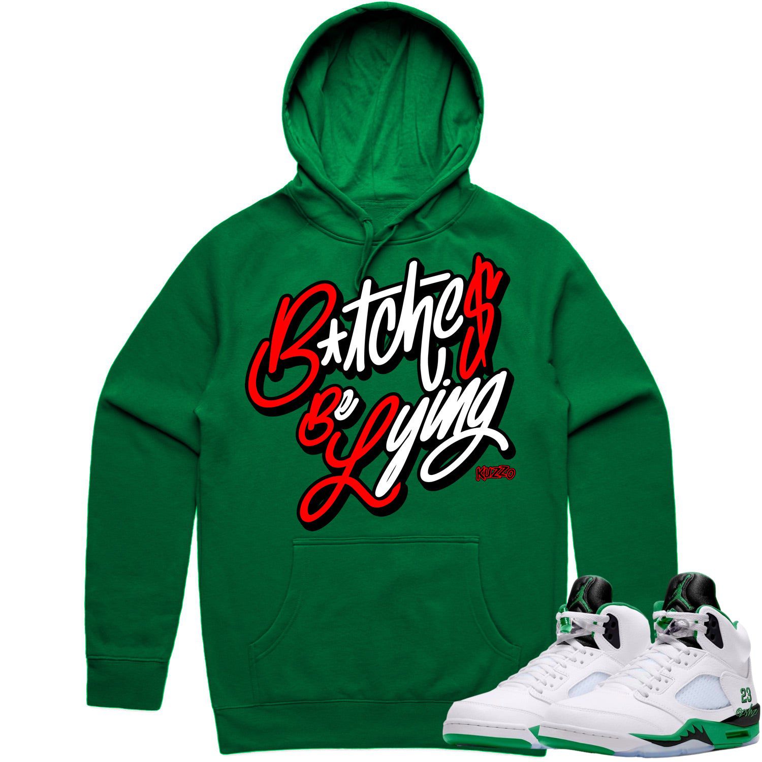 Jordan 5 Lucky Green 5s Hoodie to Match - RED BBL