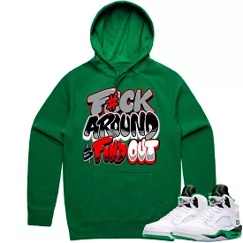 Jordan 5 Lucky Green 5s Hoodie to Match - RED F#CK